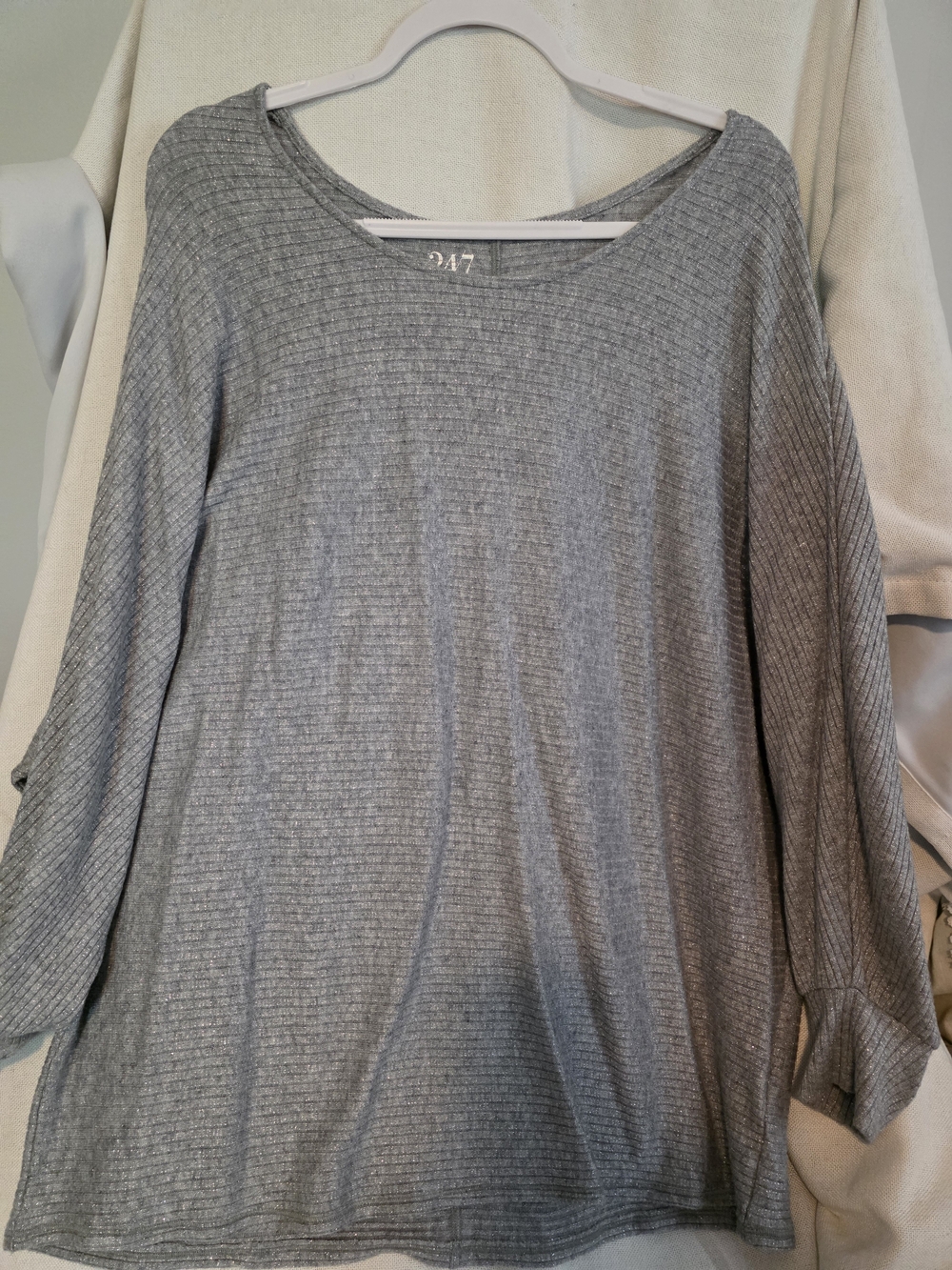 Maurices Gray Ribbed Long-Sleeve Tee